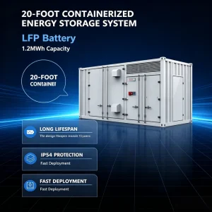 1.2MWh 20ft Container BESS Lithium Iron Phosphate Battery Cabinet Air Cooling ESS for Solar Power Station