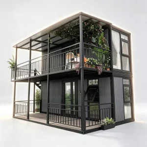 10-40ft Detachable Prefabricated Container House, Moisture-Proof, 2-Story, Double Terrace