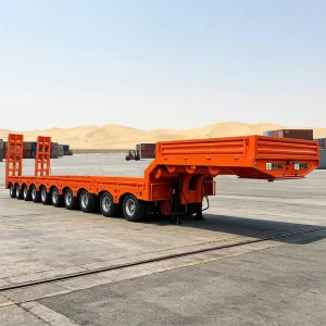 10 Axle Extendable Lowbed Semi Trailer Air Suspension Steering Lift Axles 17m 25m for Oversized Cargo Transport