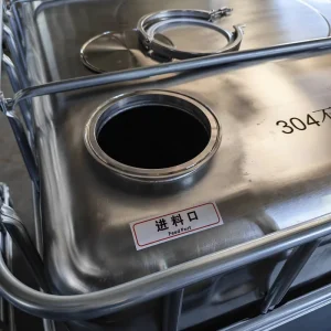 1000L 275 Gallon Stainless Steel IBC Juice Storage Tank Food Liquid Wine Container EU Compliant Anti Rust Coating ISO
