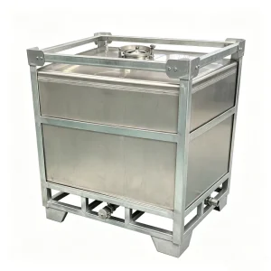 1000L 304 Stainless Steel Chemical Material Storage Container EU Compliant Anti-Rust Coating ISO Standard Fully Equipped Lid