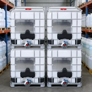 1000L IBC Plastic Container Galvanized Steel Frame for Chemical Storage 6mm Wall Thickness
