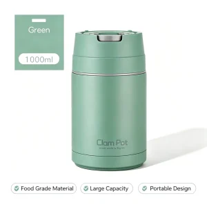 1000ML Stainless Steel Insulated Food Jar Leakproof Portable Thermal Container for Soup Lunch Outdoor