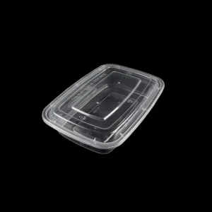 1000ml Disposable Plastic Lunch Box Takeaway Container with Lid Leakproof Microwave/Freezer Safe Bulk Pack for Catering Events