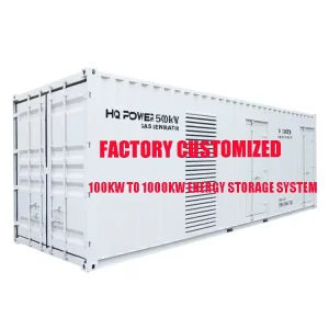 100KW to 1000KW Battery Storage Container LiFePO4 Energy Storage for Factory Production