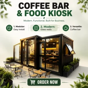 10ft Mini Pop up Shop Container Tiny House Coffee Shop Bar Fast food Restaurant Casa Contenedora Convenience Store Kiosk Booth