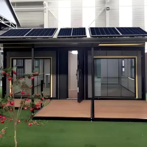 10ft Solar Powered Expandable Container Home 4-in-40HQ Off-Grid Portable Tiny House CE Approved for Fishing Camp Granny Flat