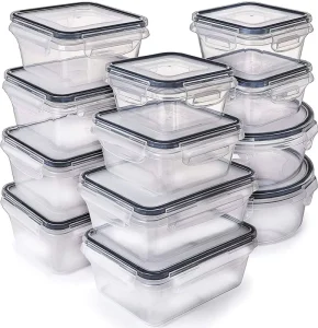 12 Pack BPA Free Plastic Multi Size Dishwasher Safe Microwave Safe Airtight 1 3L Capacity Lunch Box Food Storage Container Lid