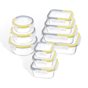 12 Piece Glass Storage Containers with Lids Leak Proof Dishwasher Safe Glass Food Storage Containers Bpa Free Bento Lunch Boxes