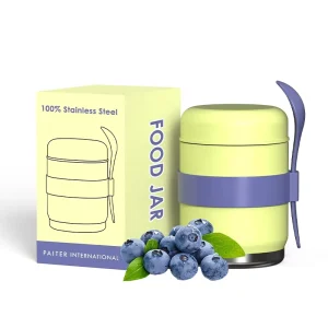 12 oz Custom Logo Food Grade Stainless Steel Double Wall Vacuum Insulated Leak Proof Lunch Container with Spoon for Outdoor Use