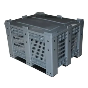 1200*1000*760 / 780mm Vented UnFoldable Plastic Bulk Pallet Box Heavy Duty Large Bulk Container With Lid