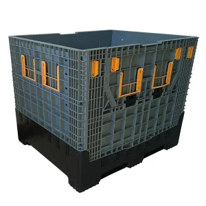 1200*1000*975mm Large Volume 798L Plastic Pallet Boxes Industrial Stackable Foldable Collapsible Bulk Container With Lid
