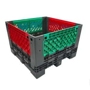 1200*1000 Large Industrial Use Durable Plastic Pallet Container Foldable Stacking Storage Plastic Bulk Box