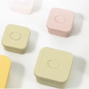 120ml Mini Square Silicone BPA Free Eco Friendly Durable Bento Box Food Storage Container Single Tier Leak Proof Compartments