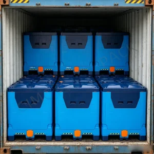 1250L Eco Plastic IBC Bulk Container Strong Load Bearing Stackable for Industrial Material Keeping and Road Transport Service