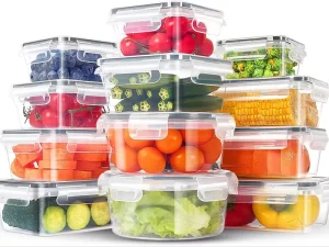 12pcs Airtight Food Storage Boxs Set Locking Clip Lid Stackable Meal Prep Clear BPA Free Microwave Safe Lunch Box