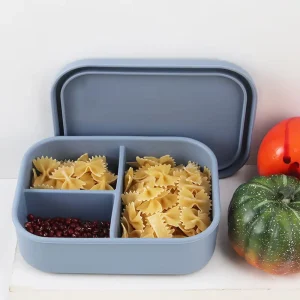 1300 ml Custom 3 Compartment Silicon Bento Leakproof School Children Kid Food Container for Kitchen Silicone Lunch Box