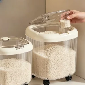 13L Small Flip Top Airtight Moisture Proof Plastic Kitchen Flour Grain Cereal Storage Box Rice Storage Container