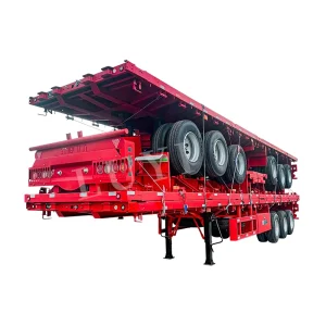 14 m Steel Container Transport Flatbed Semi Trailer Brand New Heavy Duty Design Cargo Logistics Freight Shipping