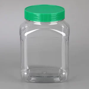 1400ml PET Bulk Flat Clear Plastic Candy Jar 1.2 Liter Food Packaging Container