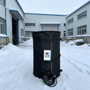 15 Gallon Drum Heater Black Waterproof Oxford Fabric Nichrome Alloy Barrel Thermostat Corded Electric Convection Heating Outdoor