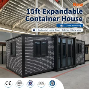 15Ft Quick Install Modular Home Customizable Prefabricated Expandable Container House Mobile Tiny House For Backyard