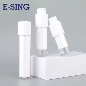 15ml/30ml/50ml Cylindrical Airless Pump Lotion Bottles with PP Material and Thickened Dust-Proof Shell for Facial Cleanser