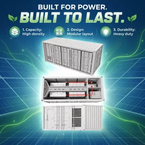 1KW Lithium Ion 2500KWH Container Solar Energy Storage System with 4000 Cycles and Air Cooling for Industrial Use