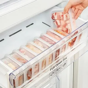 1L PP Refrigerator Food Storage Container with Lid, Clear