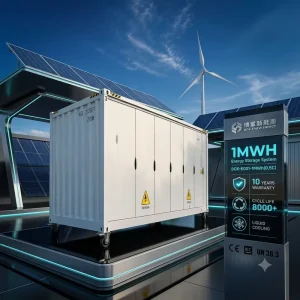 1MWh/2MWh LiFePO4 BESS Container 20ft/40ft Utility Scale Energy Storage System for Solar Farm & Microgrid Hybrid Grid Support