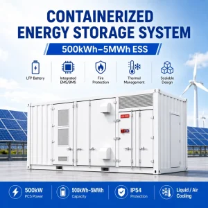 1MWh Batteries Energy Storage 20ft Container System Solar Energy Storage Battery System 5MWh IP65