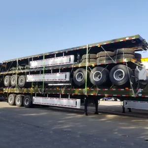 2/3/4 Axle 200 Ton 20ft 40ft 45ft Steel Container Shipping Flatbed Semi Trailer