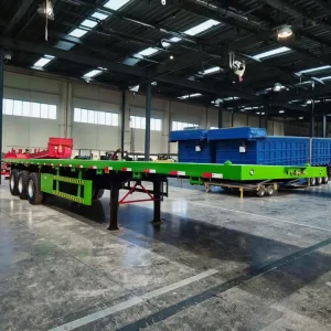 2 3 4 Axles 40FT 45FT Steel Custom Semi Trailer 12R22.5 Tyre 40FT Flatbed Shipping Container