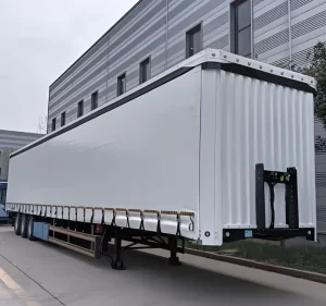 2/3/4 axle 60 ton Steel Side Wall Semi Trailer Box Dry Container for Cargo Transportation