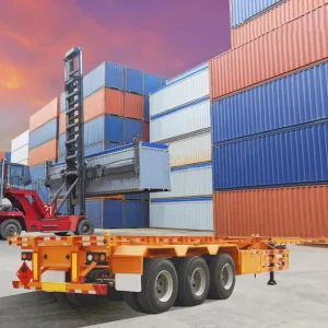 2 3 Axles 20ft 40ft Shipping Container Transport Gooseneck Container Chassis Frame Truck Skeleton Semi Trailer