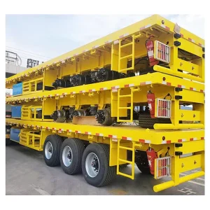 2-4 Axles 40FT Steel Semi Trailer 12R22.5 Tyre Flatbed Shipping Container with Container Lock 60 Ton Max Payload for Burundi