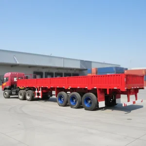 2 Axles Sidewall Truck Trailer Drop Side Wall Semi Trailer Bulk Cargo Transport Semi Trailer