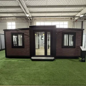 2 Bedroom Luxury Expandable Steel Container House Double Wing Folding Prefab Home for Resort Hotel Office Bathroom Granny Flat