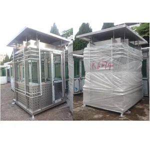 2 Person Perforated Steel Security Booth Ventilated Prefabricated Guard House Portable Sentry Box Modular Gatehouse for Parking