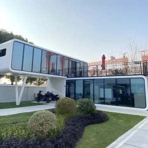2 Storey Apple Cabin Mobile Home Furnishings Tiny Prefab Space Modular Capsule Pod House With Sandwich Panel for Villas
