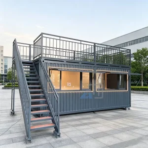 2-Storey Expandable Steel Container Custom Commercial Kitchen with Upstairs for Restaurant or Cafe Use
