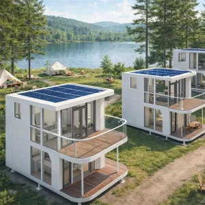 2 Story Prefab Modular House Kit 2 Floors From China with Solar Modular Prefabricated and Rapid Deployment