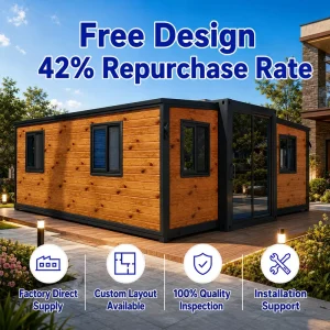 20/30/40 ft Modular Home Prefabricated Expandable Container House Luxury 2 3 4 Bedroom Tiny House Windproof Waterproof Mobile
