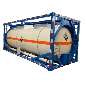 20/30/40ft Steel-Lined Plastic Transport Tank for H2O2/NH4OH 17.5-42m³ Capacity Chemical Storage Equipment