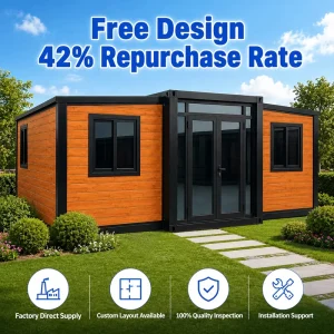 20/40 Ft Windproof Customizable Mobile Modular Home Expandable Prefabricated Container House Modern Tiny House with Terrace