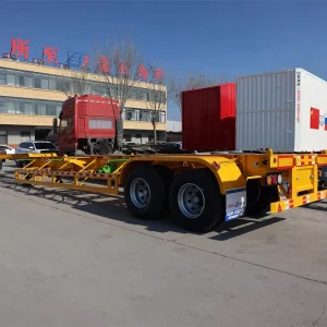 20 40ft 3 Axle Heavy Duty Container Semi Trailer Long Trailer Container Flatbed Trailer