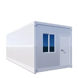 20-Foot Foldable Steel Sandwich Panel Container House, Contemporary Front Wall Door, for Hotels, Outdoor Shops and Warehouses