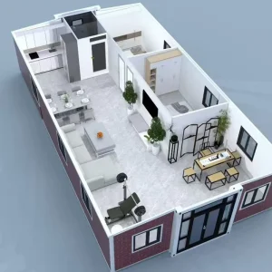 20 Ft 40 Ft Portable House Prefabricated Luxury Steel Frame Expandable Container House Bedroom and Kitchen Project