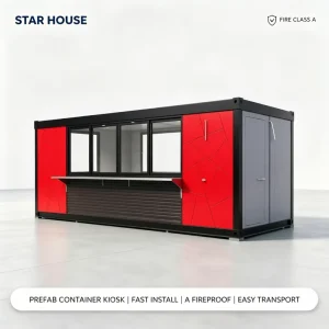 20 Ft Flat Pack Two Bedroom Prefab House for Office Hotel Shop Toilet or Carport