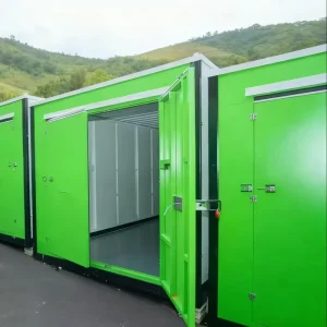 20′ One End Door Mobile Self Storage Container with Multiple Doors Waterproof Foldable Steel Shop Use Modern Design